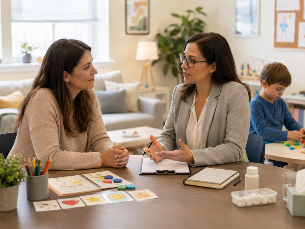 Therapy session in a child-friendly space