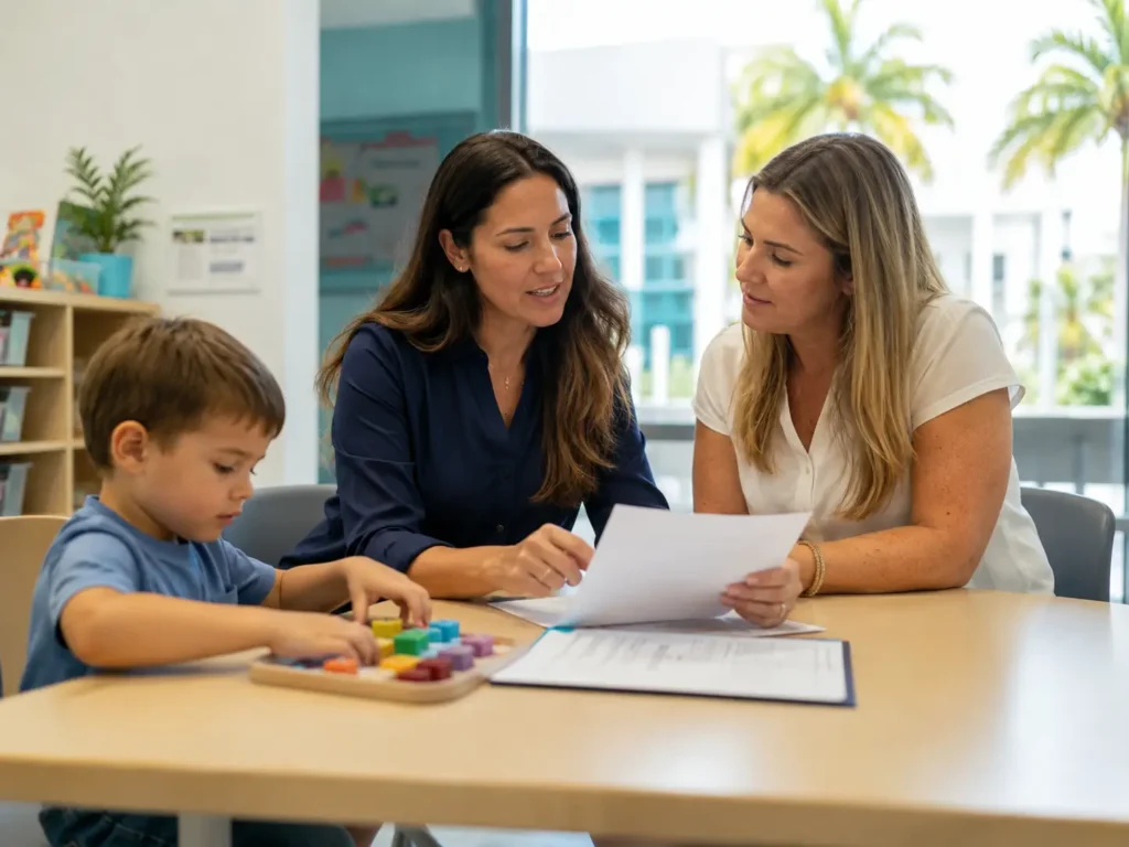 Consultation at a bright therapy room